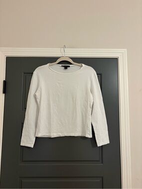 Weekend Max Mara White Long Sleeve Cotton Top Size M